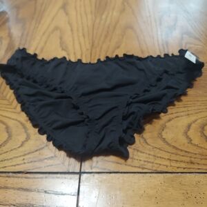 Victoria's Secret Black Ruffle Bikini Bottoms Large